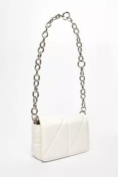 Белая стеганая сумка через плечо из искусственной кожи QUIZ Clothing