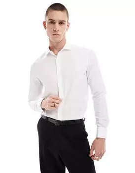 Белая структурированная рубашка ASOS Wedding