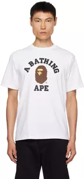 Белая студенческая футболка BAPE