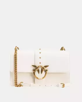Белая сумка через плечо Classic Love Icon Pinko, цвет Crema