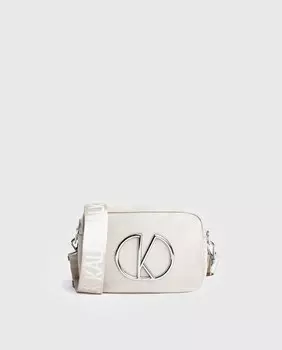 Белая сумка через плечо с регулируемой ручкой и застежкой-молнией Kalk