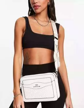 Белая сумка через плечо с тиснением River Island