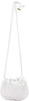 Белая сумка Mini Intrecciato Bulb Bottega Veneta