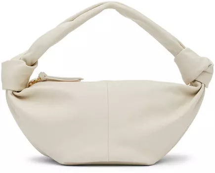 Белая сумка с двойным узлом и ручкой сверху Bottega Veneta