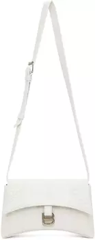 Белая сумка с крокодиловым принтом XS Hourglass Balenciaga