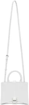 Белая сумка с крокодиловым принтом XXS Hourglass Balenciaga