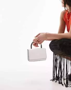 Белая сумка-саквояж с металлической ручкой Topshop Gia