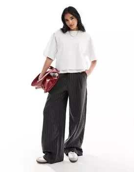 Белая свободная двухслойная футболка ASOS