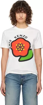 Белая свободная футболка Paris Pop Kenzo