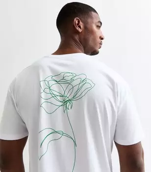 Белая свободная футболка с цветочным принтом New Look, белый