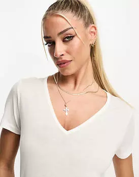 Белая свободная футболка с v-образным вырезом ASOS DESIGN Maternity