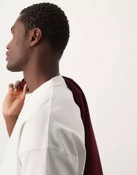 Белая свободная футболка свободного кроя ASOS DESIGN Premium из плотного трикотажа интерлок плотностью 300 г/м
