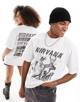 Белая свободная футболка унисекс с лицензионным принтом ASOS DESIGN