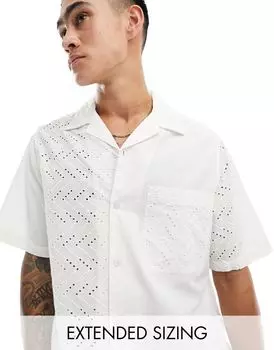 Белая свободная рубашка с короткими рукавами ASOS DESIGN