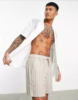 Белая свободная рубашка с вышивкой ASOS DESIGN