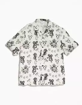 Белая свободная рубашка свободного кроя с короткими рукавами и принтом ASOS DESIGN PRIDE