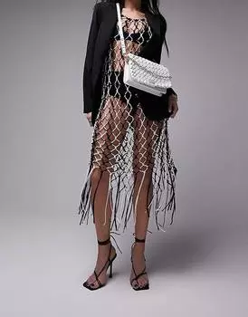 Белая тканая сумка на плечо Topshop Fran