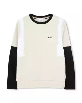 Белая толстовка для мальчиков с длинными рукавами BOSS Kidswear, белый