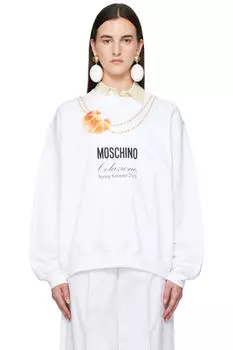 Белая толстовка для завтрака «Moschino»