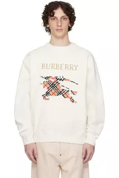 Белая толстовка EKD с интарсией Burberry