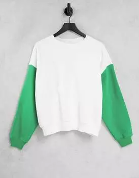 Белая толстовка-кокон с контрастными рукавами ASOS DESIGN