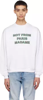 Белая толстовка 'Le Sweatshirt Slogan Tartan' Drle De Monsieur