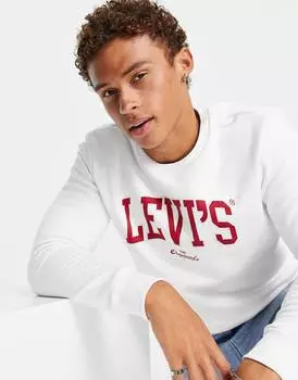 Белая толстовка Levi's с университетским логотипом