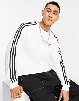 Белая толстовка с 3 полосками adidas Originals adicolor