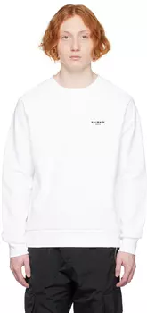 Белая толстовка с флоком Balmain