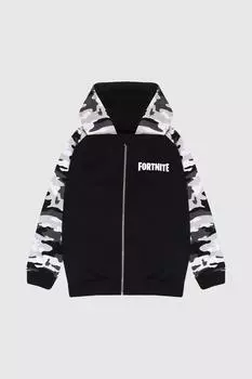 Белая толстовка с камуфляжным принтом Fortnite, черный
