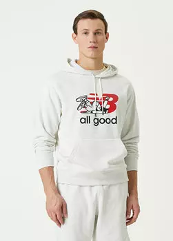 Белая толстовка с капюшоном athletics seb curi New Balance