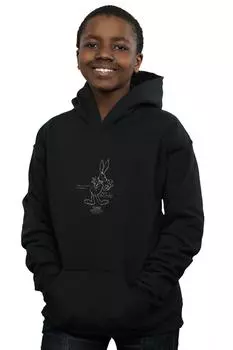 Белая толстовка с капюшоном Bugs Bunny Looney Tunes, черный