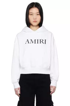 Белая толстовка с капюшоном и логотипом «AMIRI»