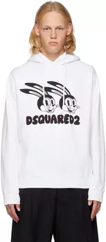Белая толстовка с капюшоном «Лунный Новый год» Dsquared2