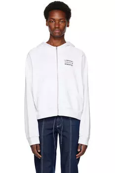 Белая толстовка с капюшоном в стиле аниме Liberal Youth Ministry