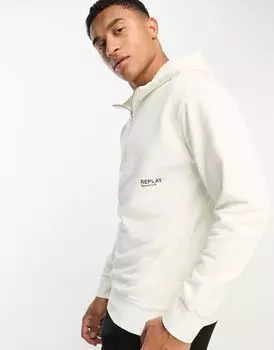 Белая толстовка с полумолнией Replay