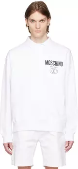 Белая толстовка с принтом Moschino