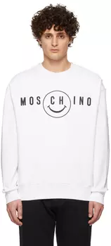 Белая толстовка со смайликом Moschino