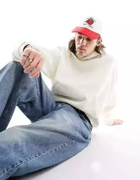 Белая толстовка свободного кроя Bershka