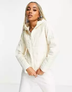 Белая тонкая пуховая куртка с трилистником adidas Originals