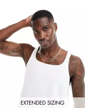 Белая тяжелая майка с квадратным вырезом ASOS DESIGN