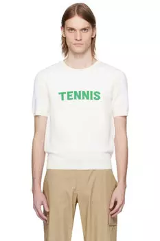 Белая трикотажная футболка с рисунком «Runway» Lacoste