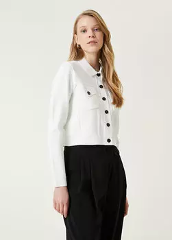 Белая трикотажная куртка-поло Beymen