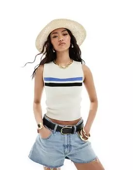 Белая трикотажная майка со спортивным кантом ASOS DESIGN