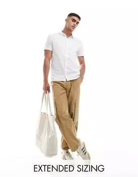 Белая трикотажная рубашка ASOS DESIGN