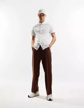 Белая трикотажная рубашка с короткими рукавами ASOS DESIGN