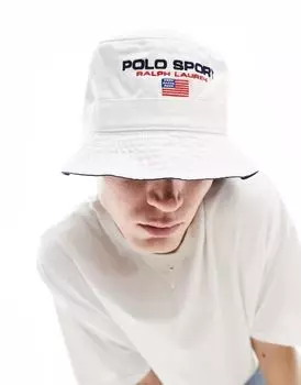 Белая твиловая панама Polo Ralph Lauren Sport Capsule с логотипом Loft