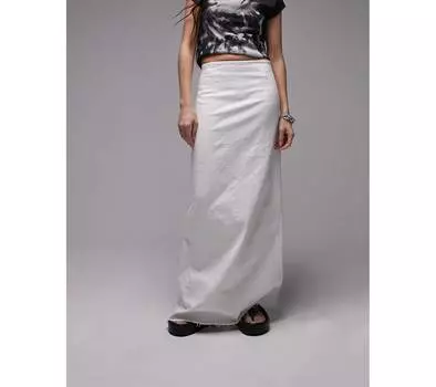 Белая юбка макси из эластичного денима Topshop