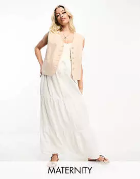 Белая юбка макси с завязкой на талии Vero Moda Maternity