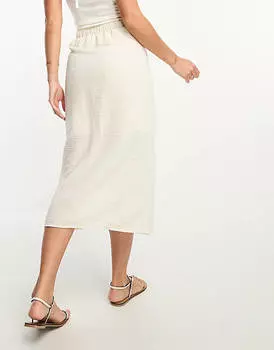 Белая юбка миди с запахом и завязками Vero Moda Tall